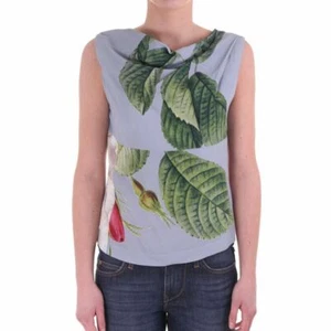 VIVIENNE WESTWOOD grey rose floral print floral drape cowl neck top blouse 48 16 - Picture 1 of 12