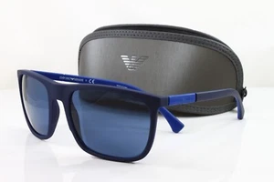 Emporio Armani Sunglasses Men's Square EA4133 575480 Blue Rubber 59mm NEW! - Picture 1 of 3