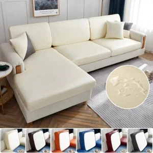 PU Leather Sofa Cushion Covers Waterproof Anti-dirty Slipcover Seat Protector - Picture 1 of 38