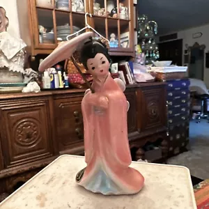 "Estatuilla de kimono rosa niña japonesa vintage Josef Originals Japón 4"" usada en excelente estado" - Imagen 1 de 9