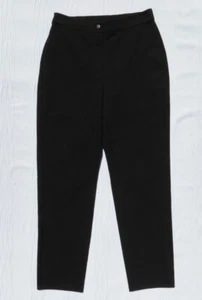 EILEEN FISHER US S M Black Stretch Ponte Knit Organic Cotton Tapered Pants MINT! - Picture 1 of 5