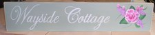 SHABBY PERSONALIZED COTTAGE HAND PAINTED WOOD SIGN WITH ROSES FLOWERS
