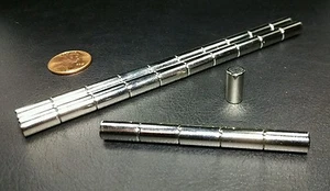 10 Neodymium N52 Cylinder Magnets Super Strong Rare Earth Disc 1/2" × 1/4" - Picture 1 of 8