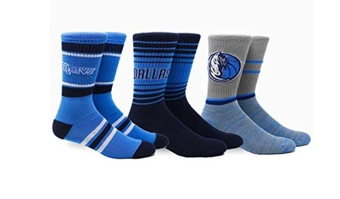 New NBA Dallas Mavericks PKWY 3 Pairs Classic Fit Socks Men's Large Size 6-12 Cover