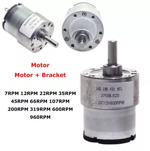 DC12V 24 V Untersetzungsgetriebemotor 7-960 U/min φ6 mm Metallgetriebe wendbar JGB37-520 - Bild 1 von 10