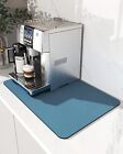 -Coffee Mat Hide Stain Rubber Backed Absorbent Dish Drying Mat for 16&quot;X24&quot; BLUE