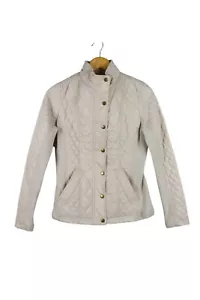 Merona Womens Jacket Sz S Long Sleeve Zip Up Quilted Gold Snaps High Neck Ribbed - Picture 1 of 14