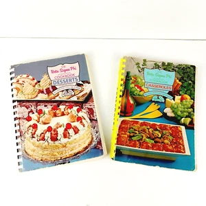 Lot Of 2 Vintage Beta Sigma Phi International Cookbook - Dessert And Casseroles - Picture 1 of 6