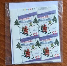 Canada #1628, 1996 Santa and Elf Skiing 52c stamp, 4-Corner Set MNH Sealed