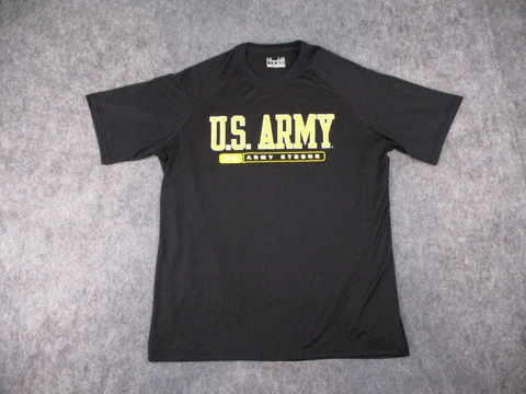 Army Shirt Mens Large Black Under Armour Loose Heat Gear US Army Strong Military Cover