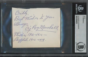Cy Roy Marshall - Signed Personalized Note - Beckett Authenticated (d. 1980) - Picture 1 of 2