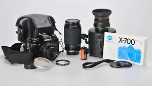 Minolta X-700 35mm SLR Film Camera w 50mm 1.7 Lens Manual Case Extras Japan - Picture 1 of 17