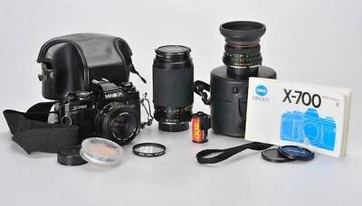 Minolta X-700 35mm SLR Film Camera w 50mm 1.7 Lens Manual Case Extras Japan - Image 1 of 4