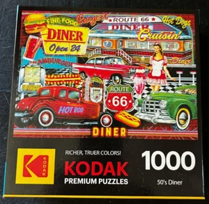 RoseArt 8700 Kodak Premium "50's Diner" 1000 Piece Jigsaw Puzzle Used - Picture 1 of 1