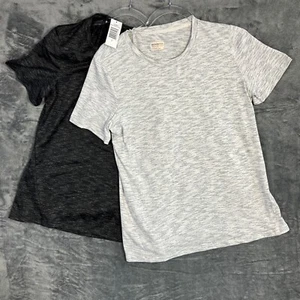 MONDETTA Womens White Black Heathered Combo Active Shirts Size Small NWT - Picture 1 of 18