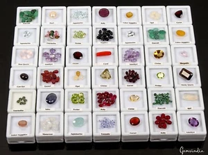 Colección de 247 piezas de piedras preciosas de joyería de corte mezcla suelta semipreciosa genuina Estate - Imagen 1 de 12