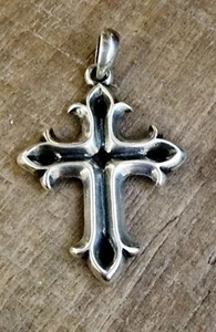 Retired James Avery Cross Pendant Sterling Silver UNISEX Neat Piece! - Picture 1 of 2