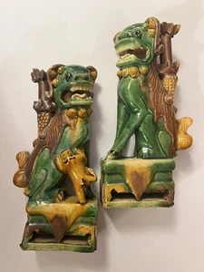 Antique Foo dogs Pair - Picture 1 of 2