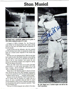 ST LOUIS CARDINALS HALL OF FAMER Stan The Man Musial autographed magazine page - Picture 1 of 1