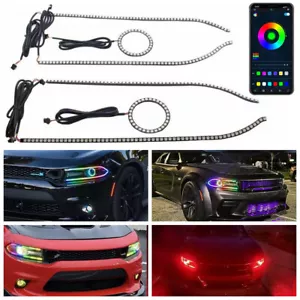 Set(6) RGB DRL Boards LED Angel Eyes For 15-20 Dodge Charger Headlight Retrofit - Picture 1 of 8