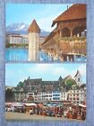 Lot Of Vintage Postcards Street Scenes Basel Lucerne Switzerland 1982 Posted