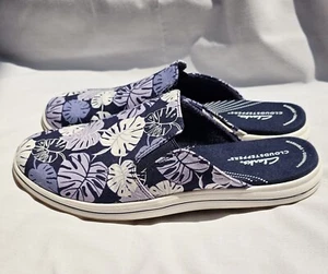 Clarks Cloudsteppers Canvas Pantoletten Brise Shore Lavendel Palme Größe 9M - Bild 1 von 8