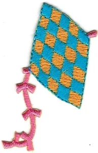 Checkered Kite embroidered patch Iron on Sew on - Picture 1 of 1