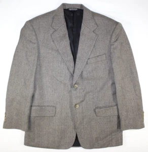 Vintage Evan Picone Blazer Men's 36 S Lambswool Jacket Herringbone Gray Brown - Picture 1 of 10