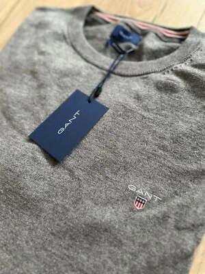 Suéter de cuello redondo guante algodón lana en gris XXL precio de venta sugerido por el fabricante £130 Foto 1 de 4