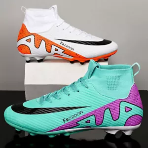 New Adults Junior Boys Football Boots AG/TF Soccer Sports Training Shoes Gift - Picture 1 of 29