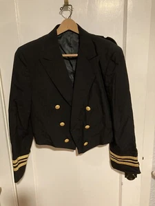 Vtg Davis Clothing Co. Navy Captain Black Blazer Jacket For Balls & Dinners - Picture 1 of 11