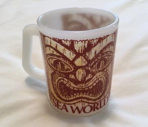 Vintage Sea World Tiki Becher Milchglas - Bild 1 von 6