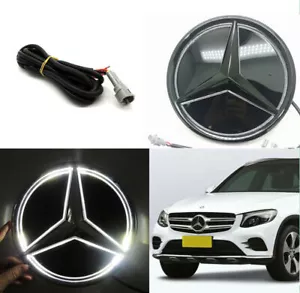 LED 18.5CM Illuminated Grille Star Emblem Badge White light For A/B/C/E/CLA/GLA - Picture 1 of 7