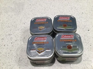 Coleman Scented Tin Citronella Candle 4 total 2 S'Mores 2 Pine New unused - Picture 1 of 2