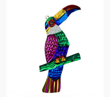 TOUCAN BIRD Christmas Ornament, Hand-punched Tin, Mexican Folk Art, Mexico
