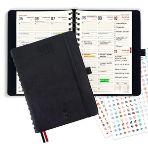 Terminplaner 2025 2026, Kalender A5, Wochenplaner mit Softcover, 14 Monate - Bild 1 von 7