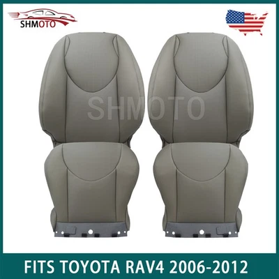 Кожаные чехлы на сиденья 2006-2012 годов выпуска подходят для Toyota RAV4 передние левые правые пепельно-серые перфорационные - Изображение 1 из 4