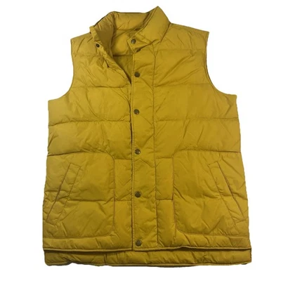 Lands' End Down Puffer Yellow Vest Men's Goose Down Insulated Winter • Medium - Image 1 of 4