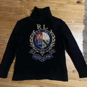 Polo Ralph Lauren knit Crest Sweater Turtle Neck Size S 1992 92 93 (read Desc) - Picture 1 of 6