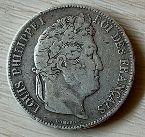 MONNAIE FRANCE ARGENT 5 FRS LOUIS-PHILIPPE 1er - 1833 W LILLE + une "très usée" - Picture 1 of 5