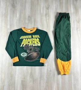 Vintage Looney Tunes Green Bay Packers Taz grün T-Shirt Jugend Medium & Hose - Bild 1 von 14