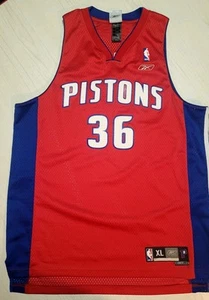 Rasheed Wallace Detroit Pistons 2004 Men's XL Red Reebok Swingman Jersey - Picture 1 of 7