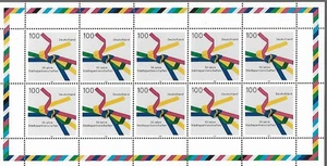 Deutschland # 1967 - Schwesternstädte Bewegung - 10er Bogen 100pf Briefmarken (1997) - Bild 1 von 1
