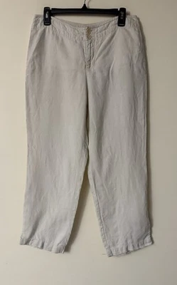 Eileen Fisher Off-White Pants, size PM (medium petite?), 100% Irish linen - Image 1 of 4