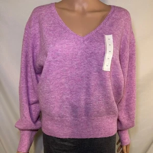 A New Day Oversized Knit V Neck Pullover Sweater Purple / Pink Size XSmall - Picture 1 of 10