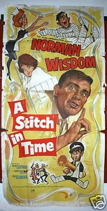 3sh A Stitch in Time {Norman Wisdom} Org. Póster de película británica 41"x81" años 60 - Imagen 1 de 4