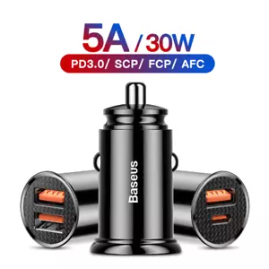 Baseus Zigarettenanzünder 30W 2 USB Ladegerät KFZ LKW Auto Ladeadapter Handy - Bild 1 von 11