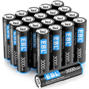 EBL 4-20Pcs 1.5V AA Lithium Batteries 3000mAh Constant Volt Double A Battery LOT - Picture 1 of 67
