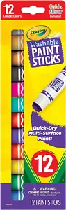 Quick Dry Paint Sticks (12Ct), Washable Paint Set for Kids, Arts & Crafts Suppli - Picture 1 of 13