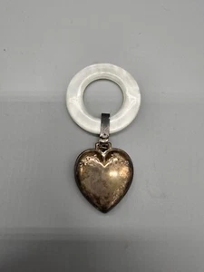 Lullaby Sterling Silver Heart 1934 Vtg Teething Ring Rattle - Picture 1 of 4
